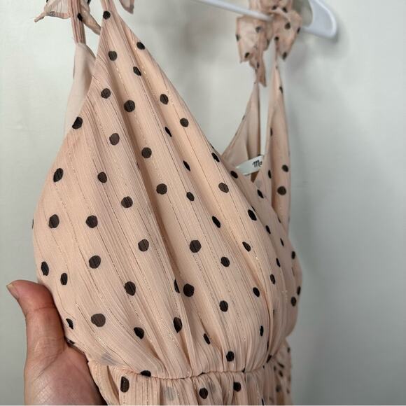 NWT Madewell Ruffle Strap Wrap Maxi Dress Size 4P Inkspot Dots Pink Retro Party - Picture 8 of 14